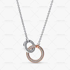 Pandora Pandora Signature Two tone Intertwined Circles Necklace